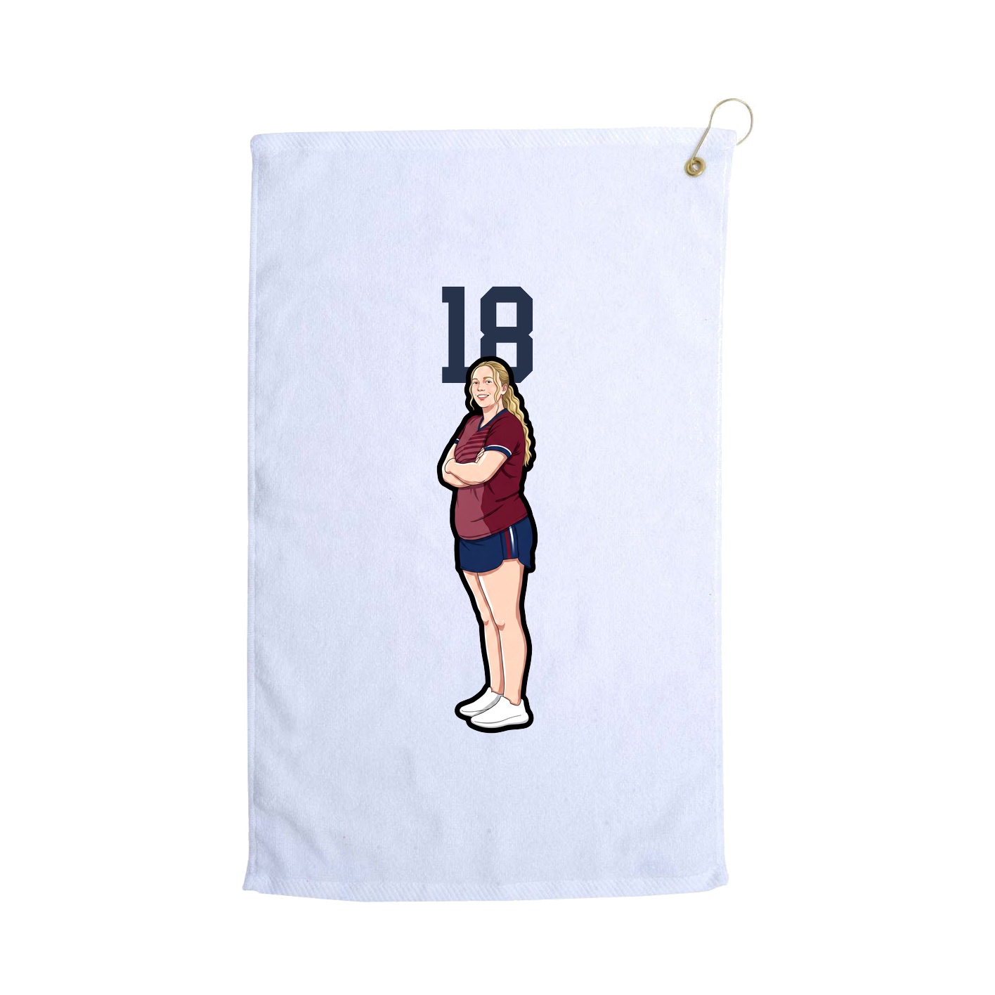 Golf Towel — Number Top in White
