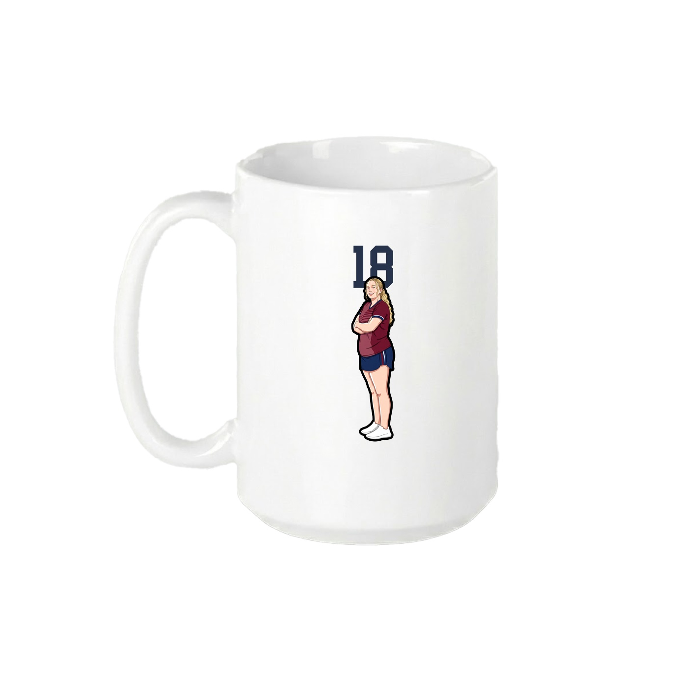 15oz Coffee Mug — Number Top in White