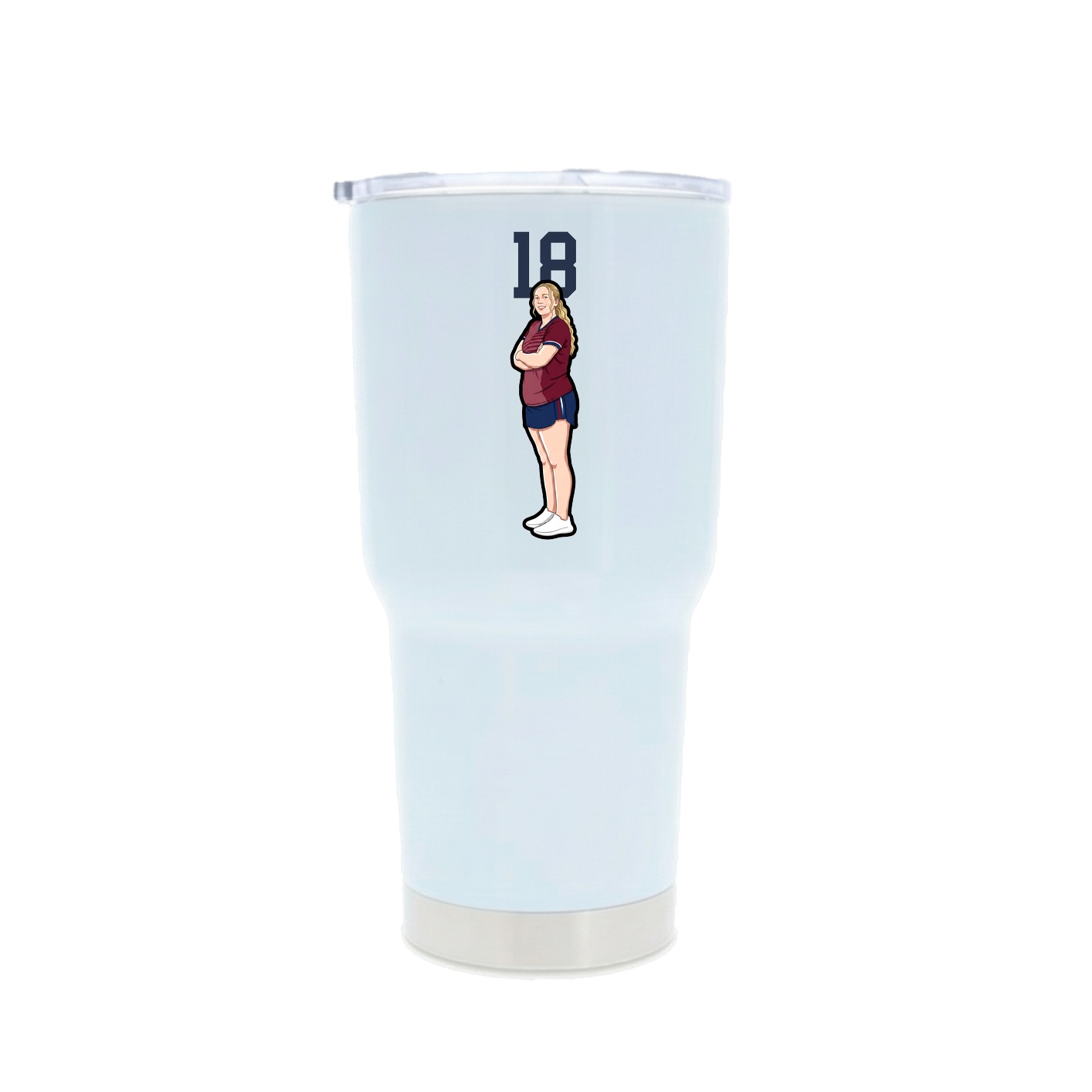 30oz Stainless Steel Tumbler — Number Top in White