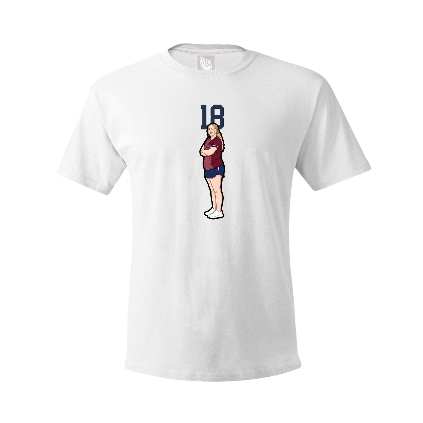 Youth Tee — Number Top in White