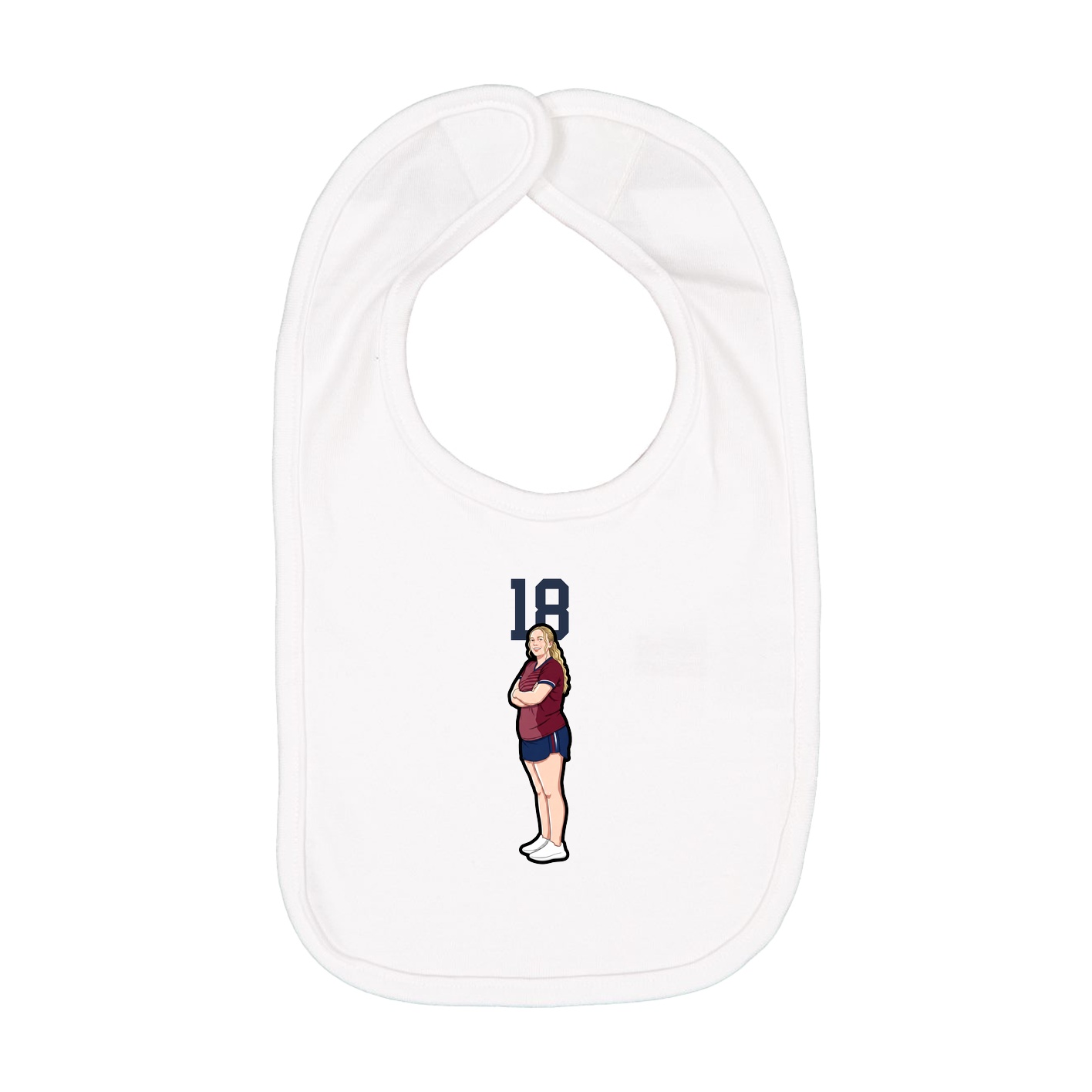 Infant Bib — Number Top in White