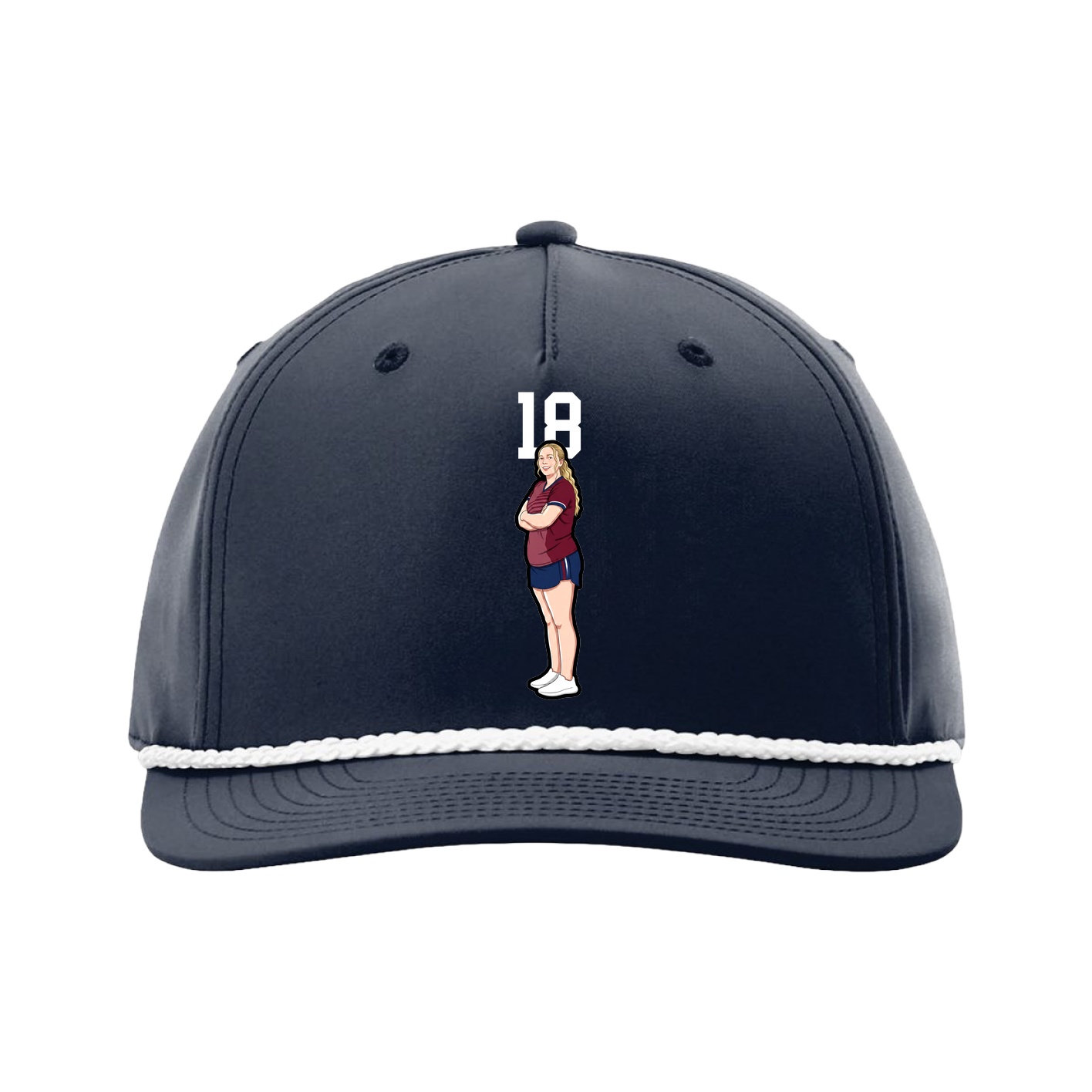 Five-Panel Classic Rope Cap — Number Top in Navy