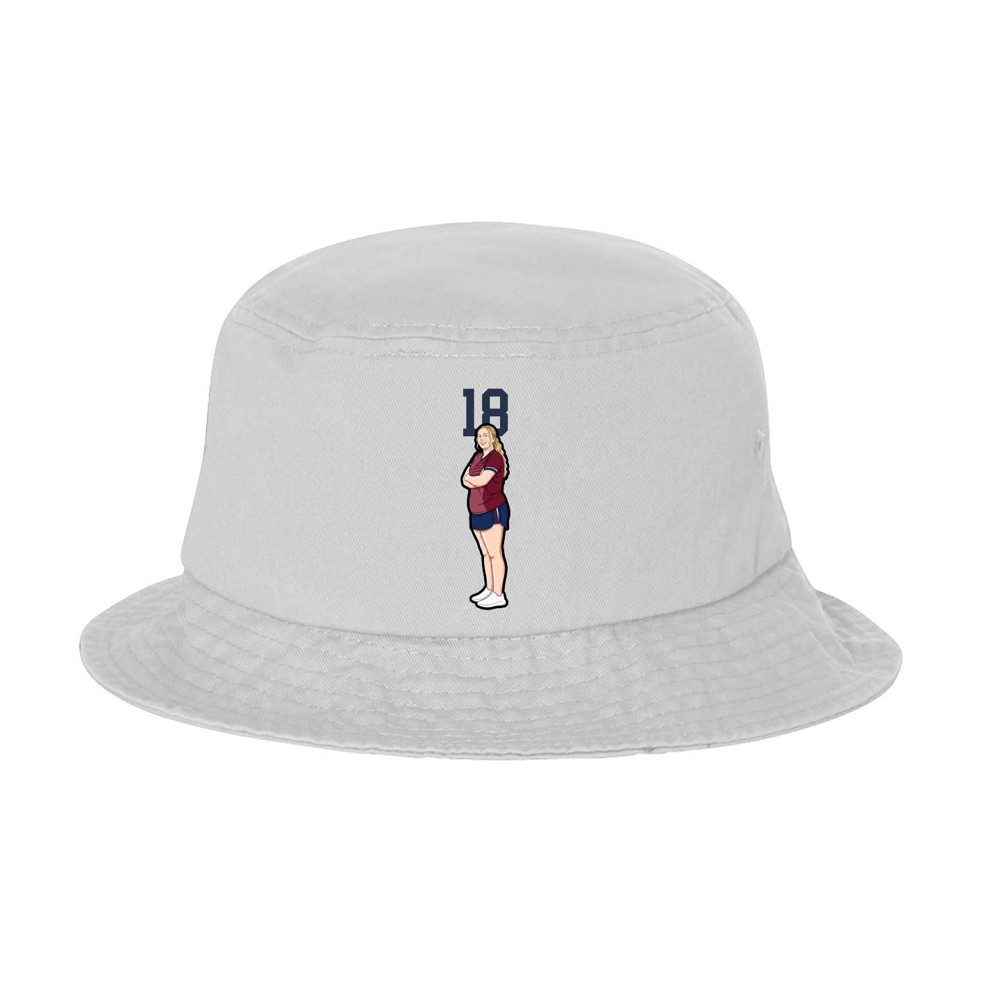 Bucket Cap — Number Top in White