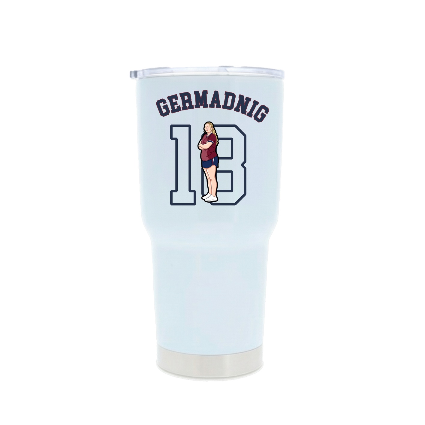 30oz Stainless Steel Tumbler — Shirsey Arch in White