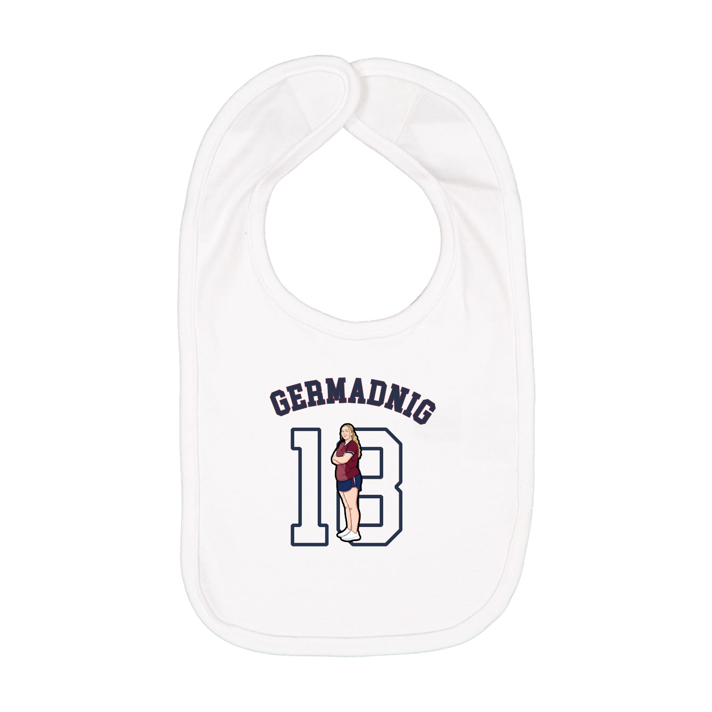 Infant Bib — Shirsey Arch in White