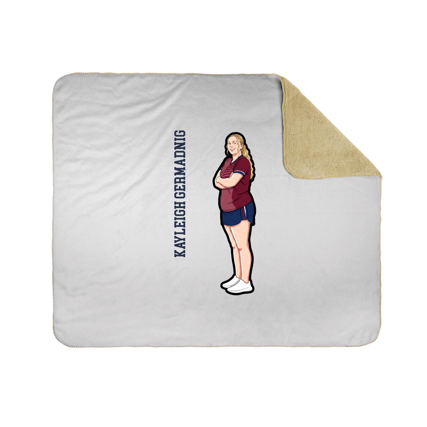 Throw Blanket — Name Vertical in White