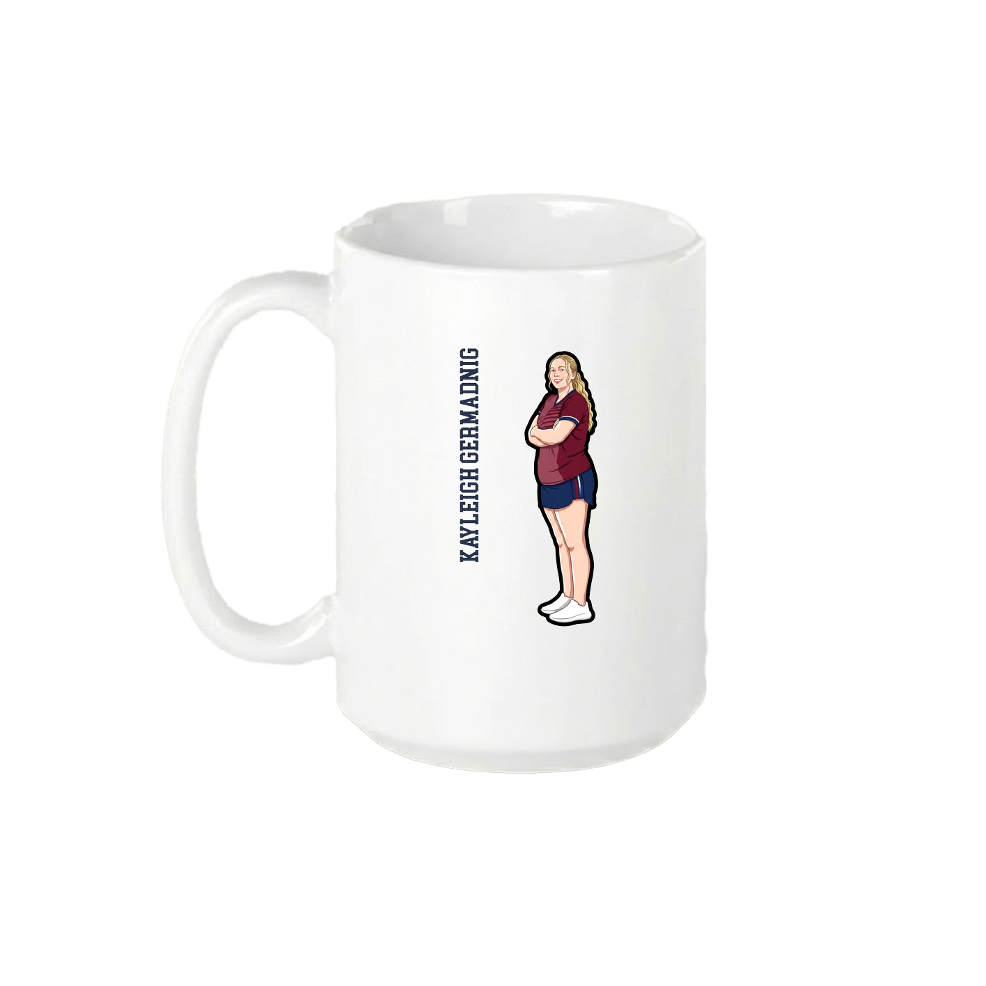 15oz Coffee Mug — Name Vertical in White