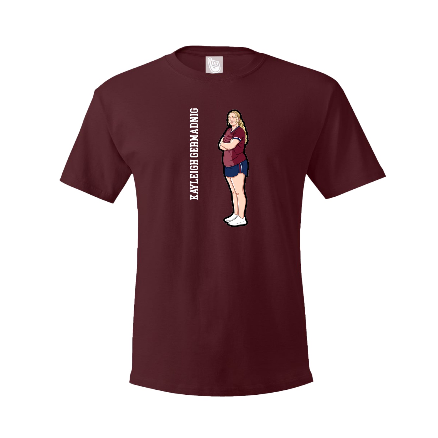 Tee — Name Vertical in Maroon