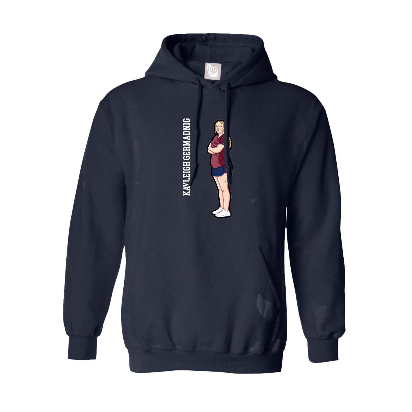 Youth Hoodie — Name Vertical in Navy