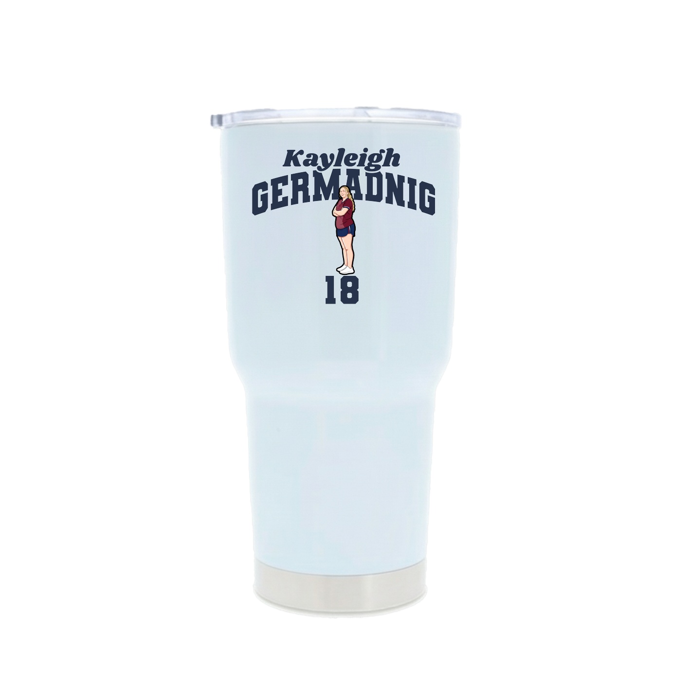 30oz Stainless Steel Tumbler — Signature Arch in White