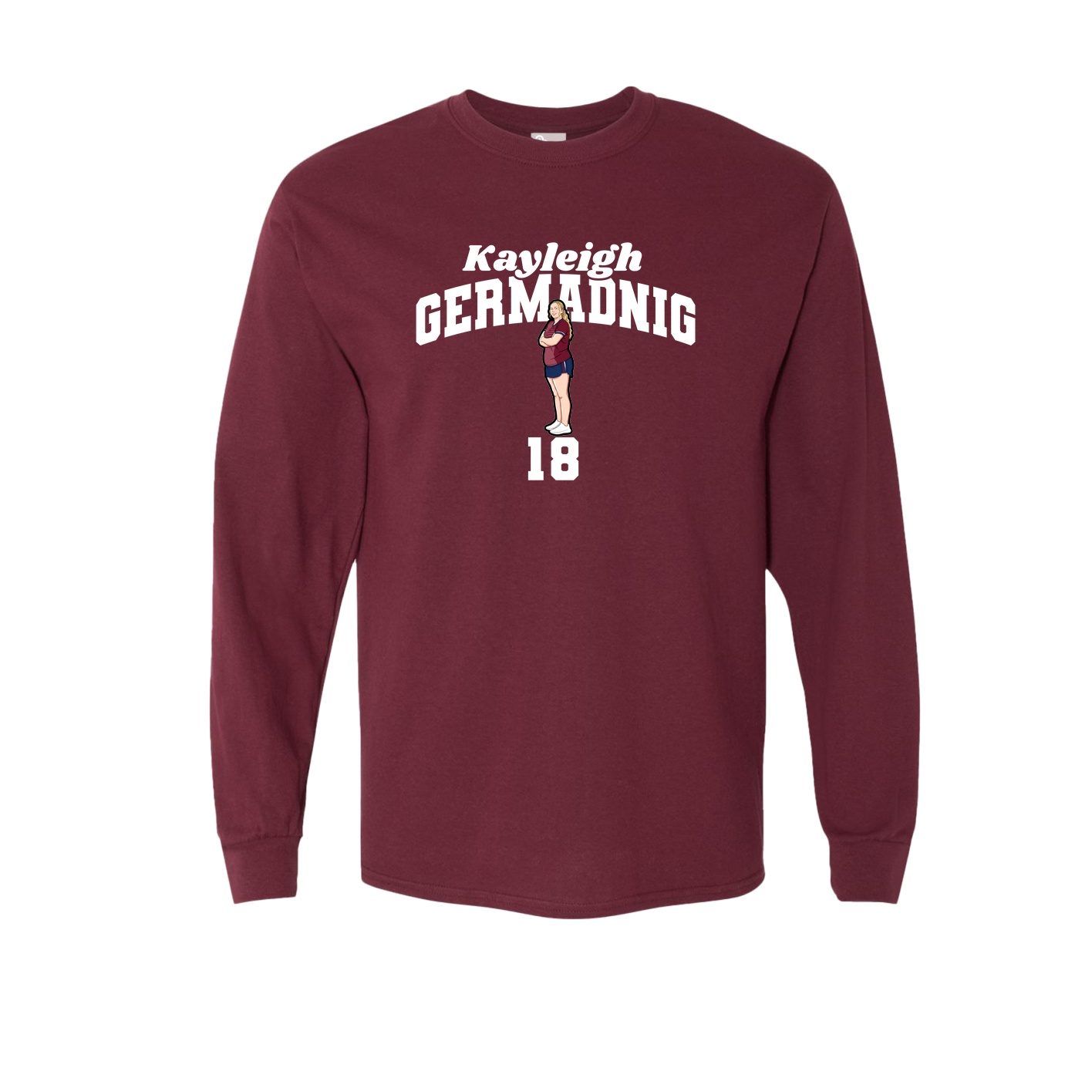 Long Sleeve Tee — Signature Arch in Maroon