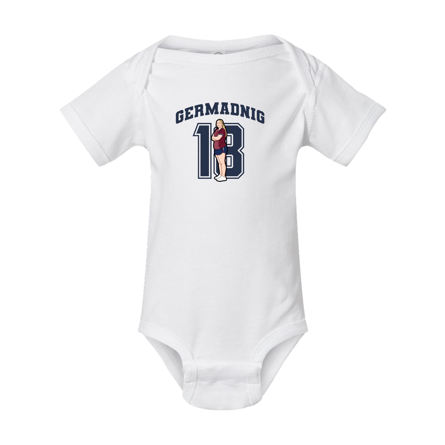 Baby Onesie — Number in White