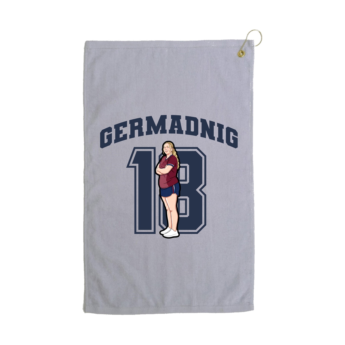 Golf Towel — Number in Grey