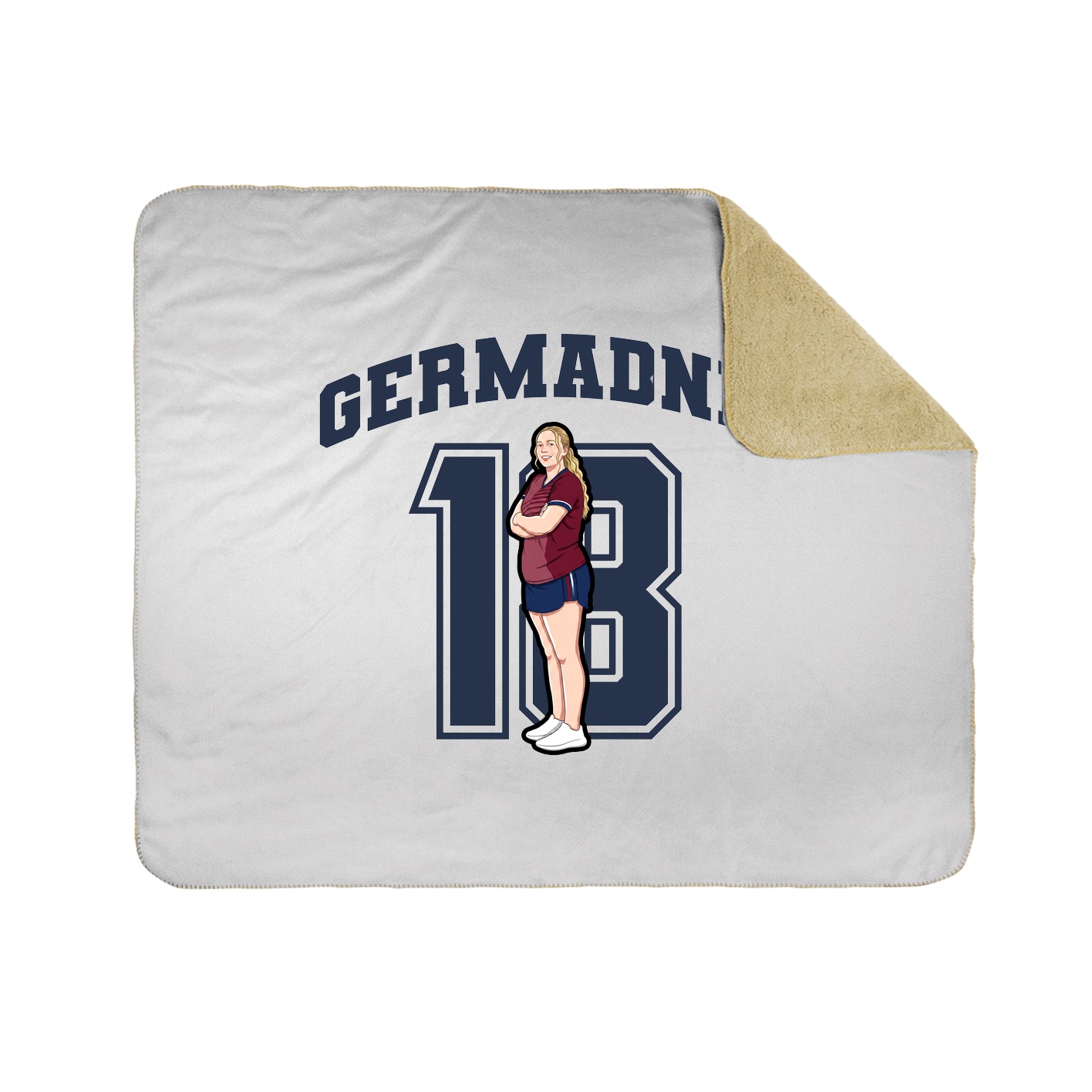 Throw Blanket — Number in White