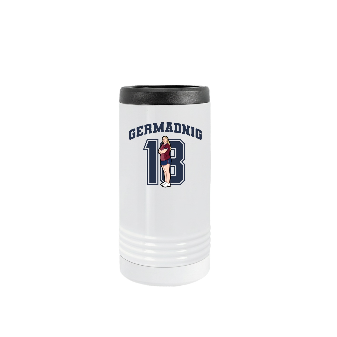 Slim Beverage Holder — Number in White