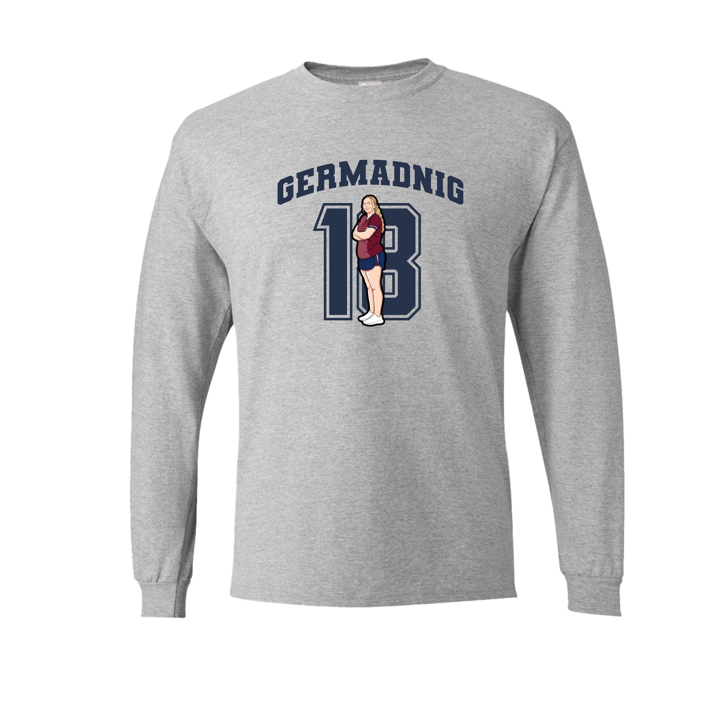 Long Sleeve Tee — Number in Grey