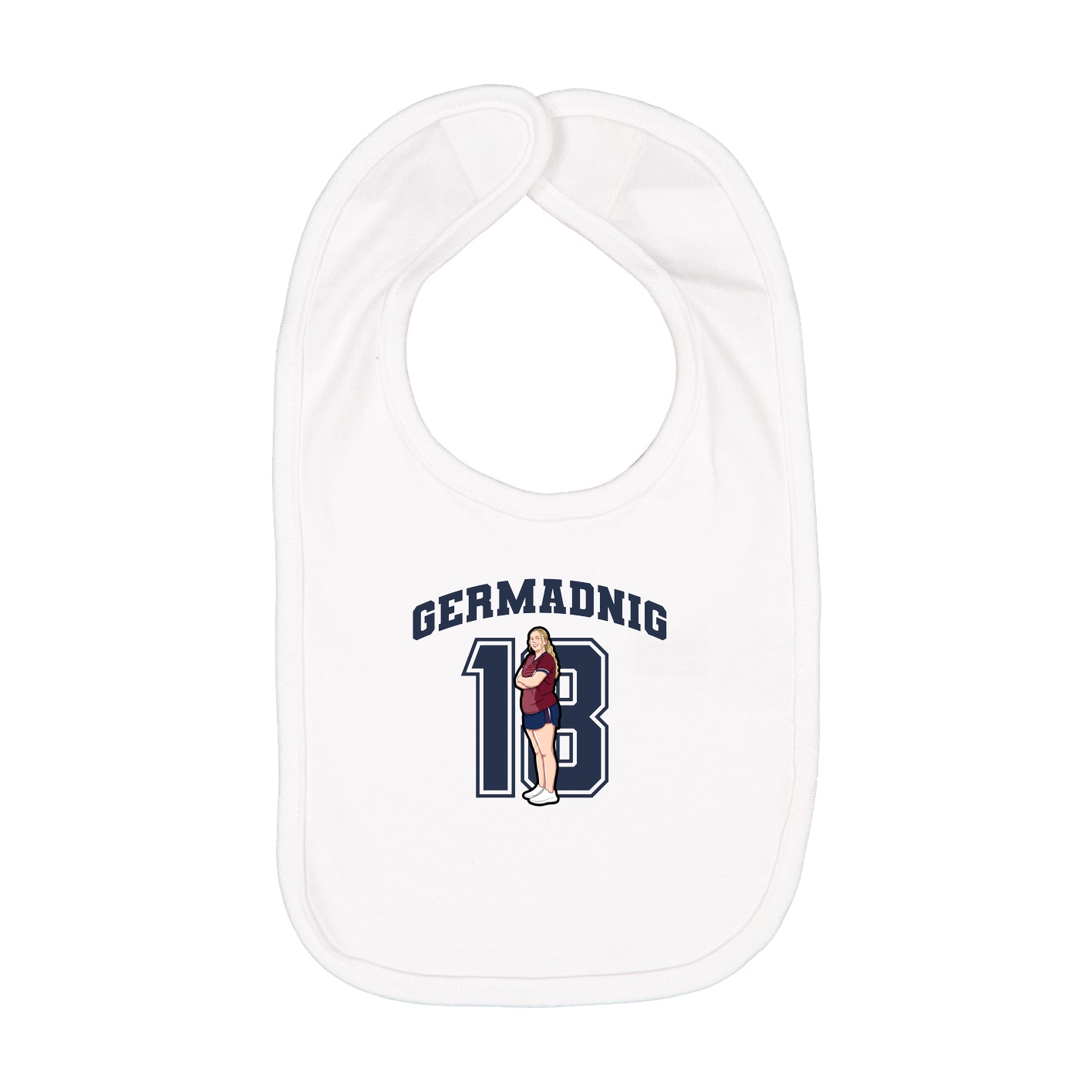 Infant Bib — Number in White