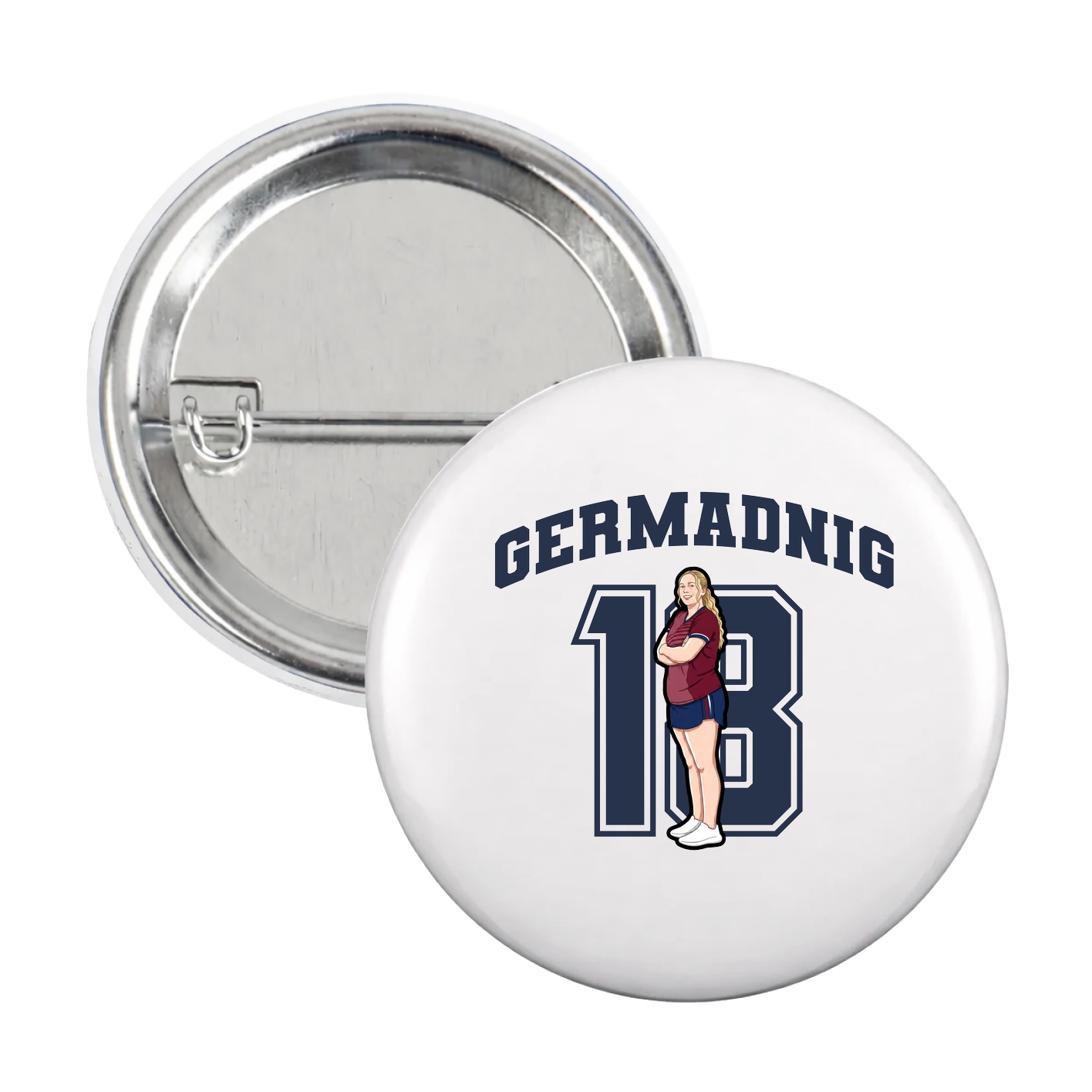 Game Day Button — Number in White