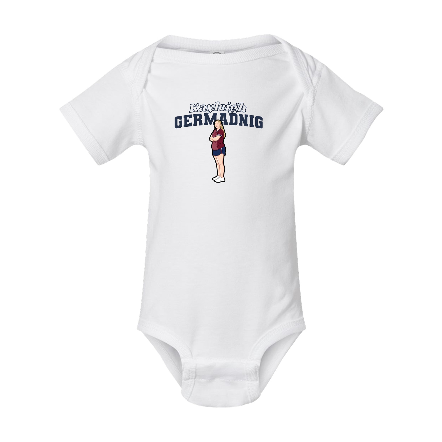 Baby Onesie — Name Arch in White