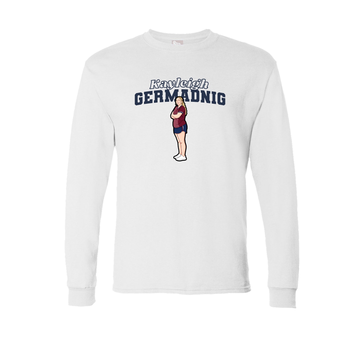 Long Sleeve Tee — Name Arch in White