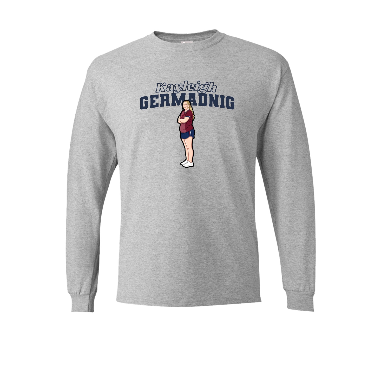 Long Sleeve Tee — Name Arch in Grey