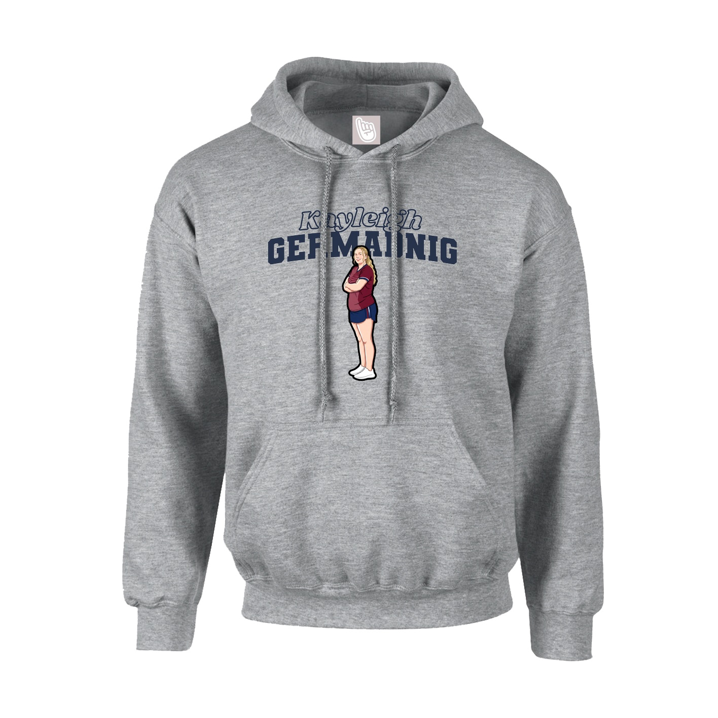Youth Hoodie — Name Arch in Grey