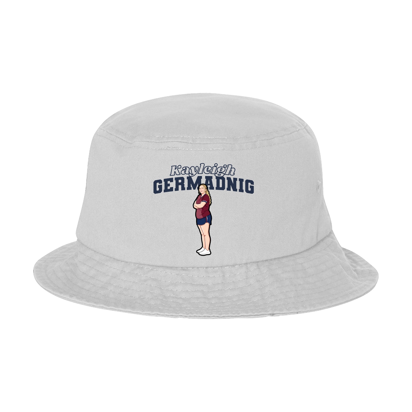 Bucket Cap — Name Arch in White