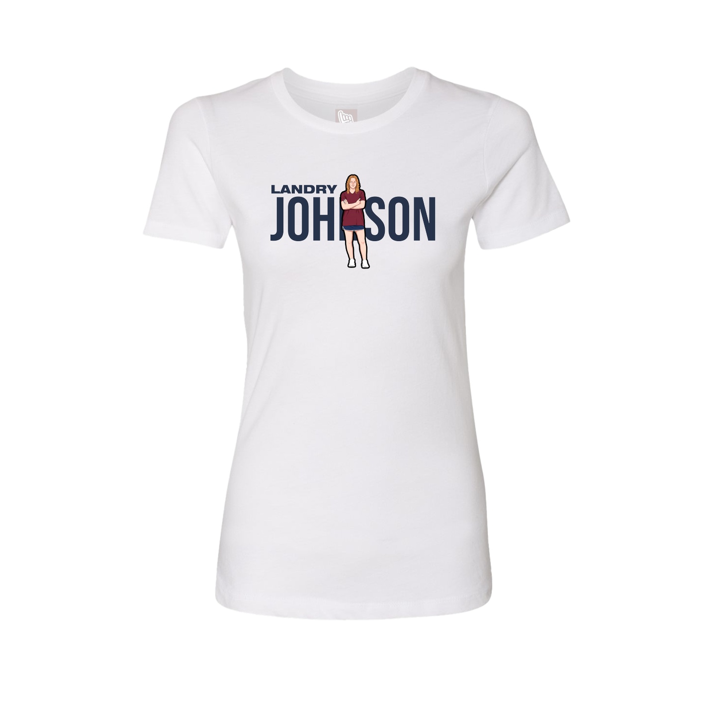 Fitted Women's Tee — Player Name in White