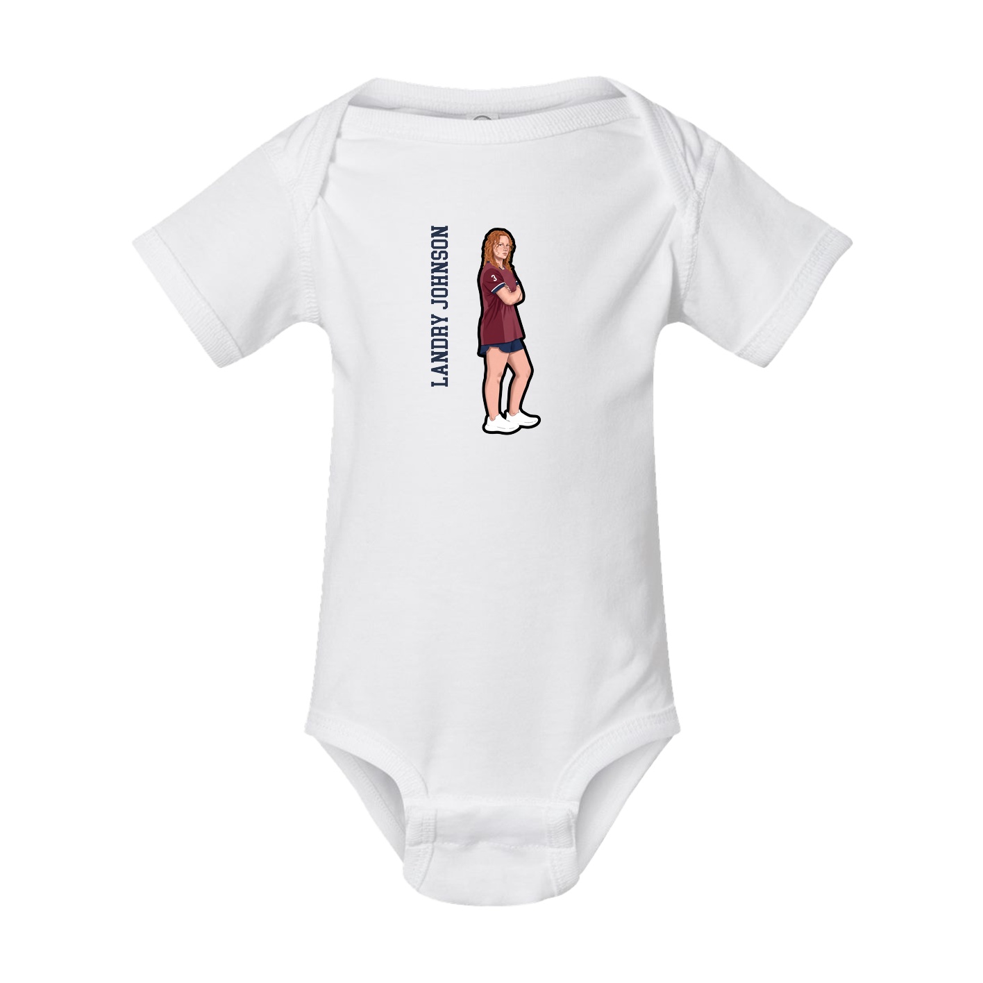 Baby Onesie — Name Vertical in White