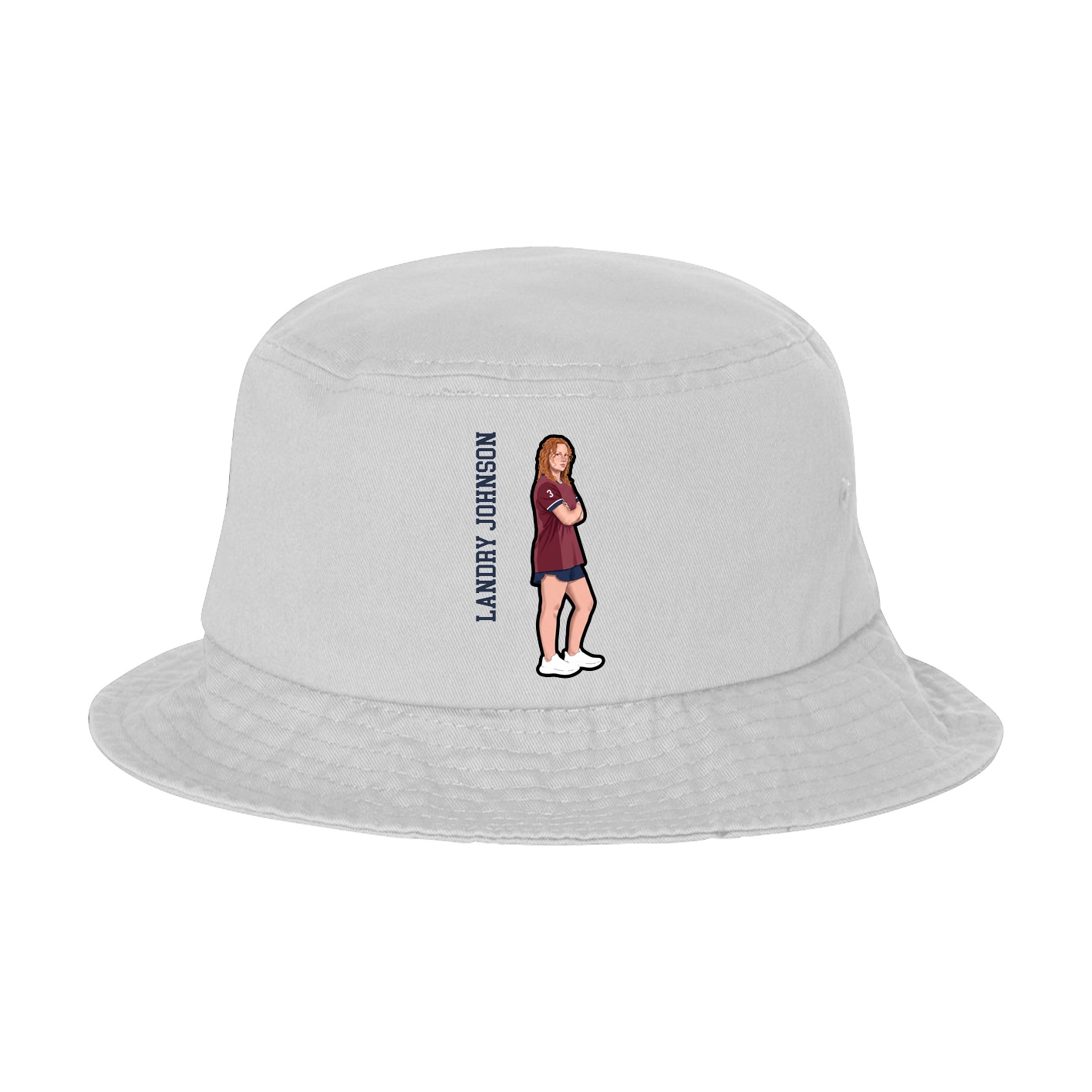 Bucket Cap — Name Vertical in White