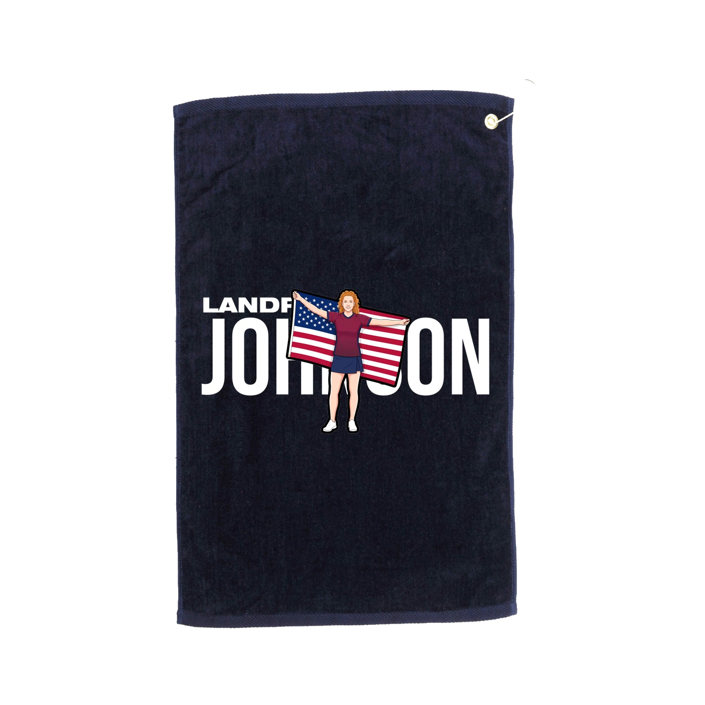 Golf Towel — Player Name in Navy