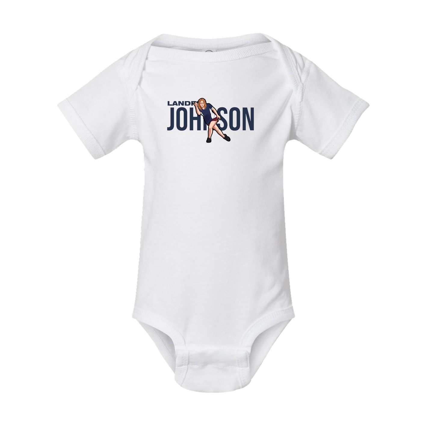 Baby Onesie — Player Name in White