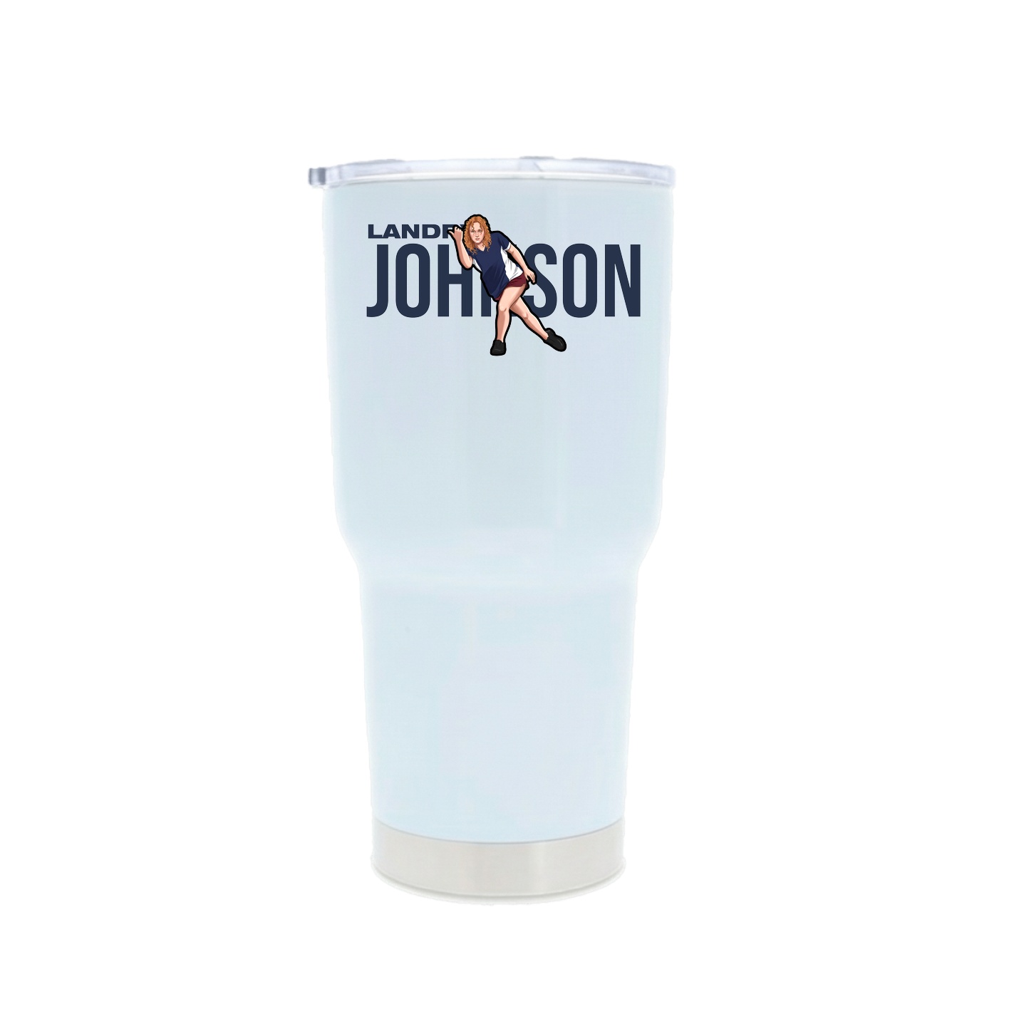 30oz Stainless Steel Tumbler — Player Name in White