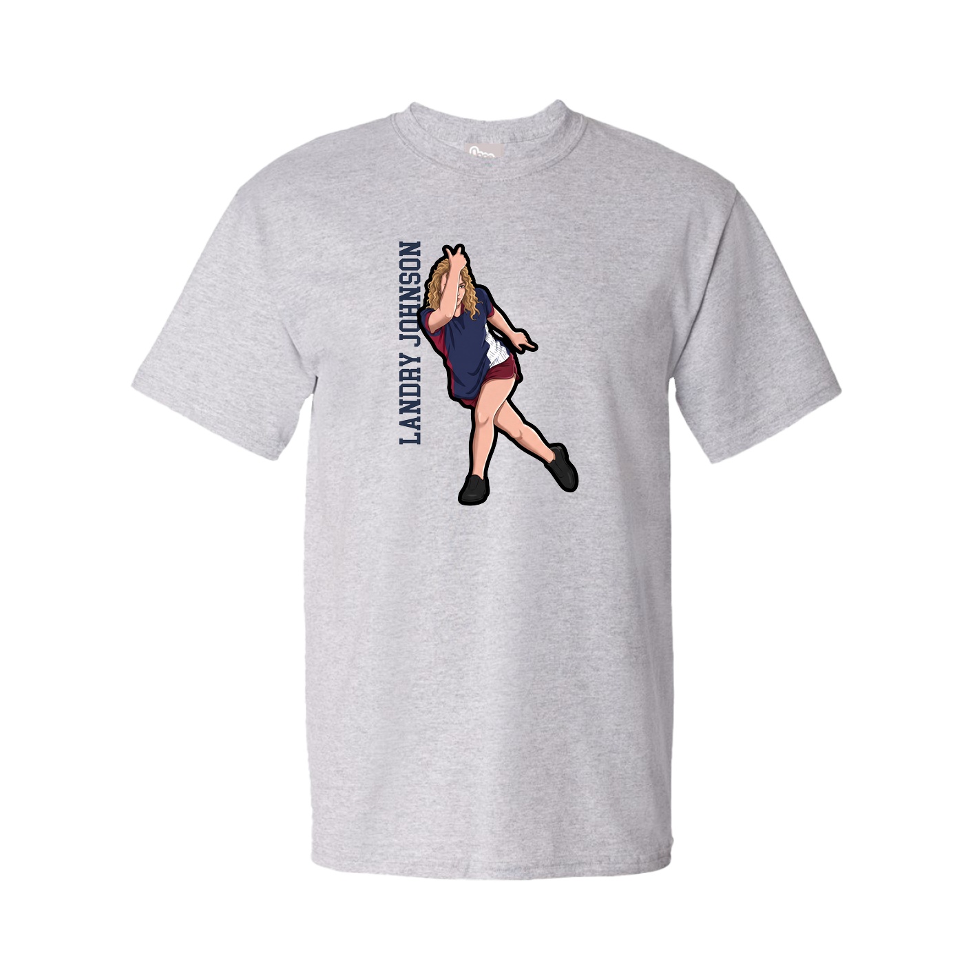 Tee — Name Vertical in Grey