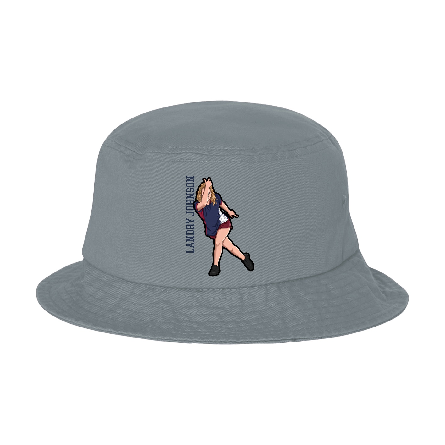 Bucket Cap — Name Vertical in Grey