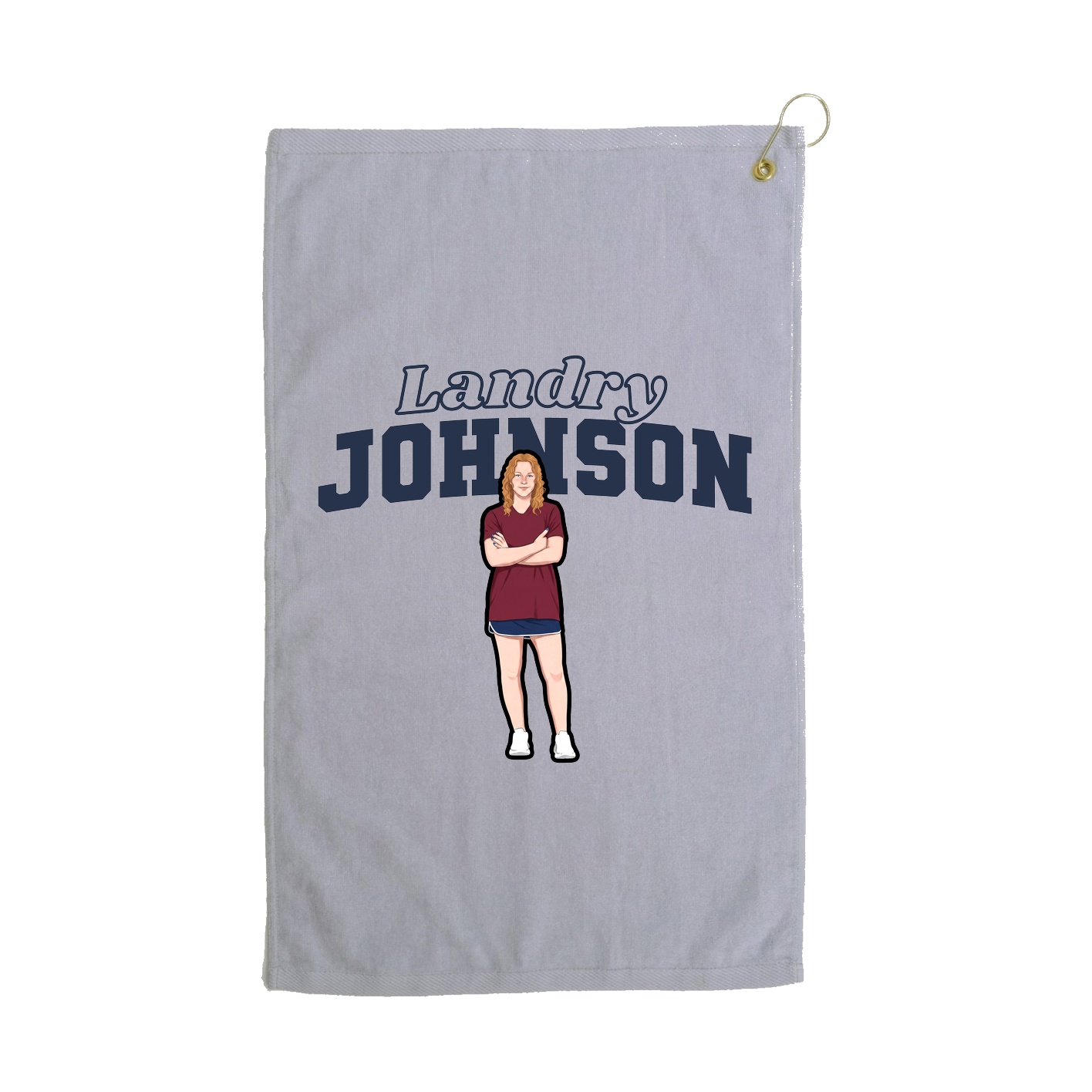 Golf Towel — Name Arch in Grey