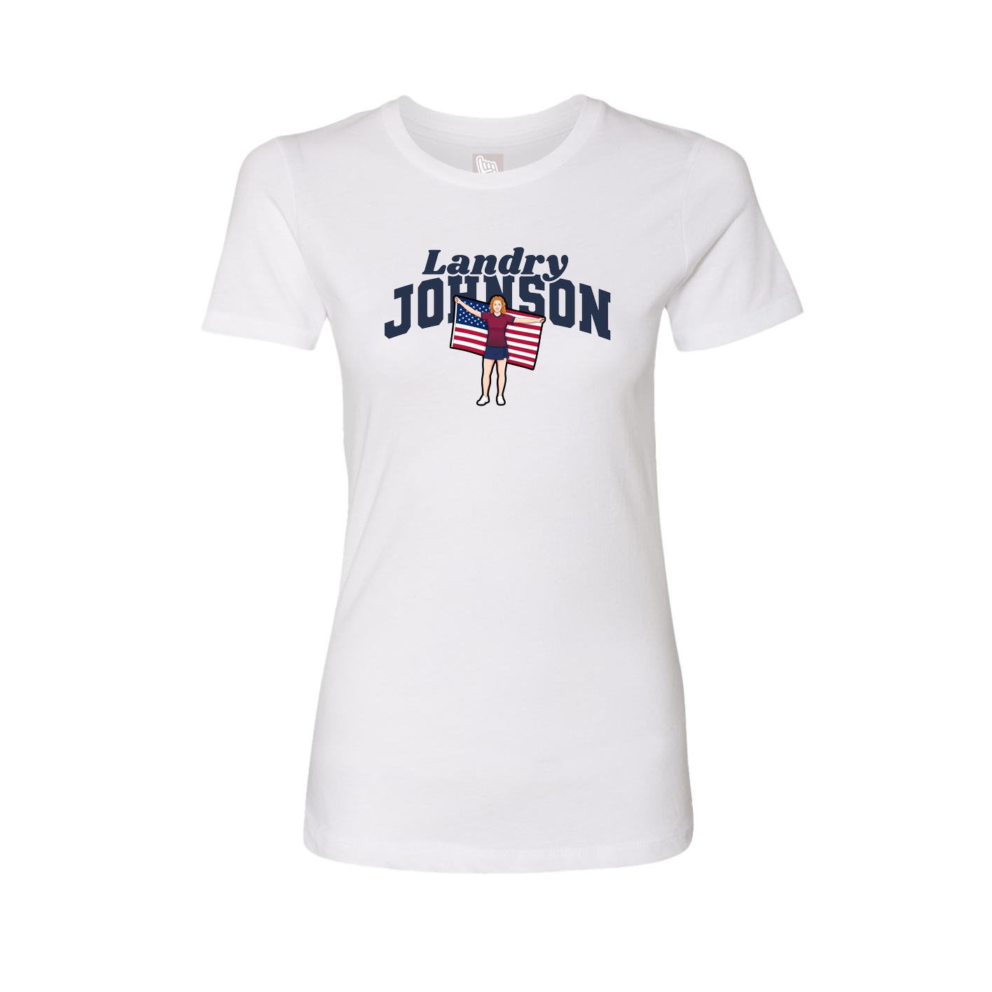 Fitted Women's Tee — Signature Arch in White