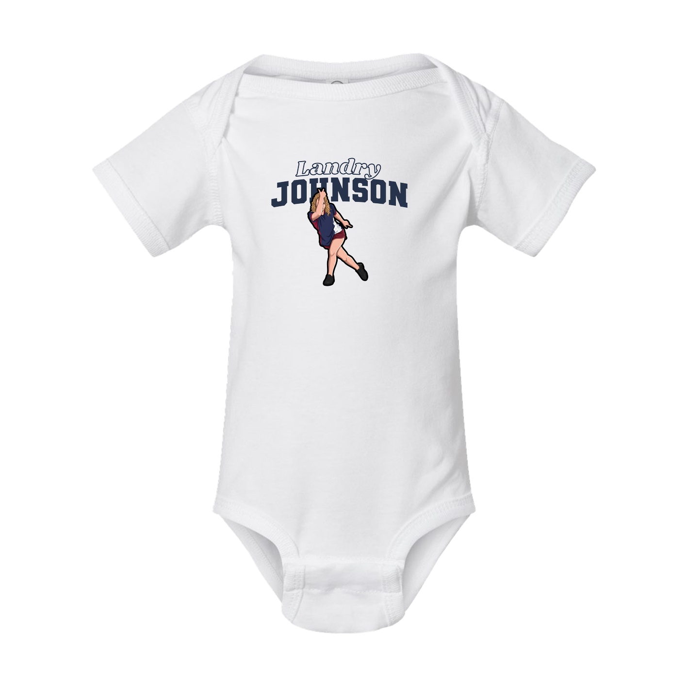 Baby Onesie — Name Arch in White