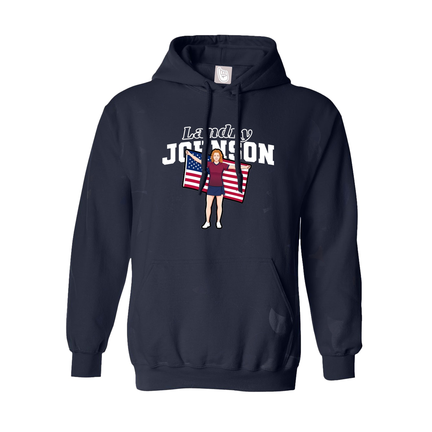Youth Hoodie — Name Arch in Navy