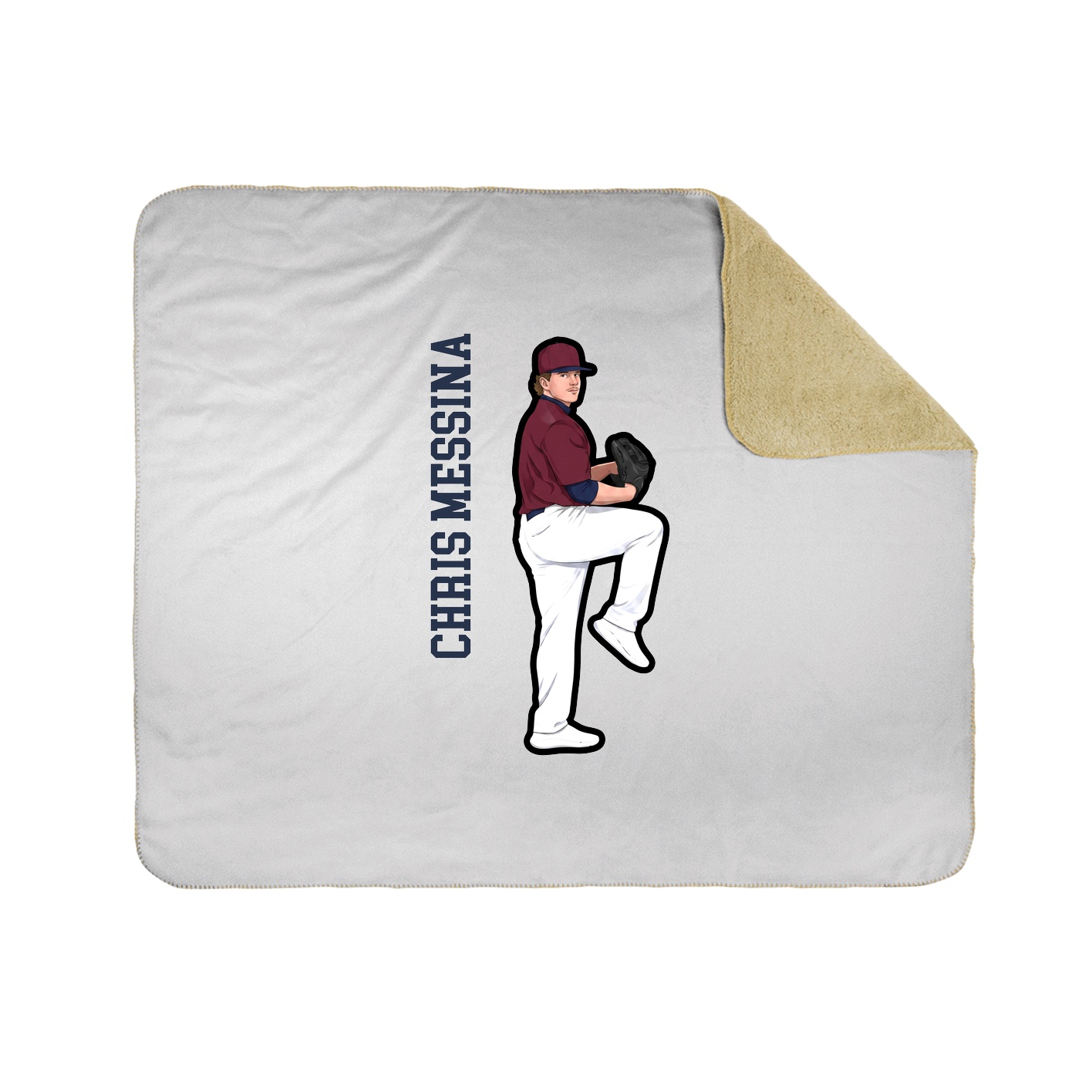 Throw Blanket — Name Vertical in White