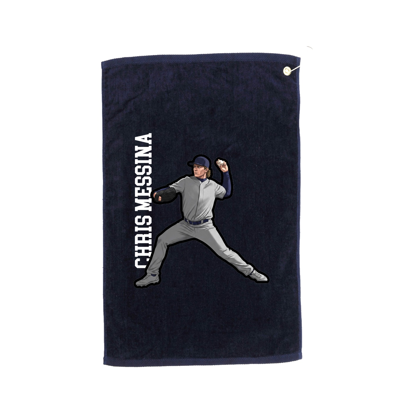 Golf Towel — Name Vertical in Navy