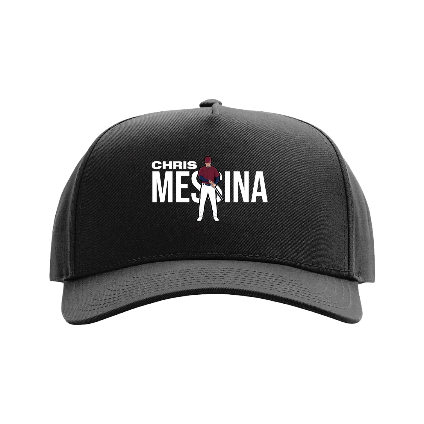 Full Fabric Five-Panel Champ Cap — Player Name in Black