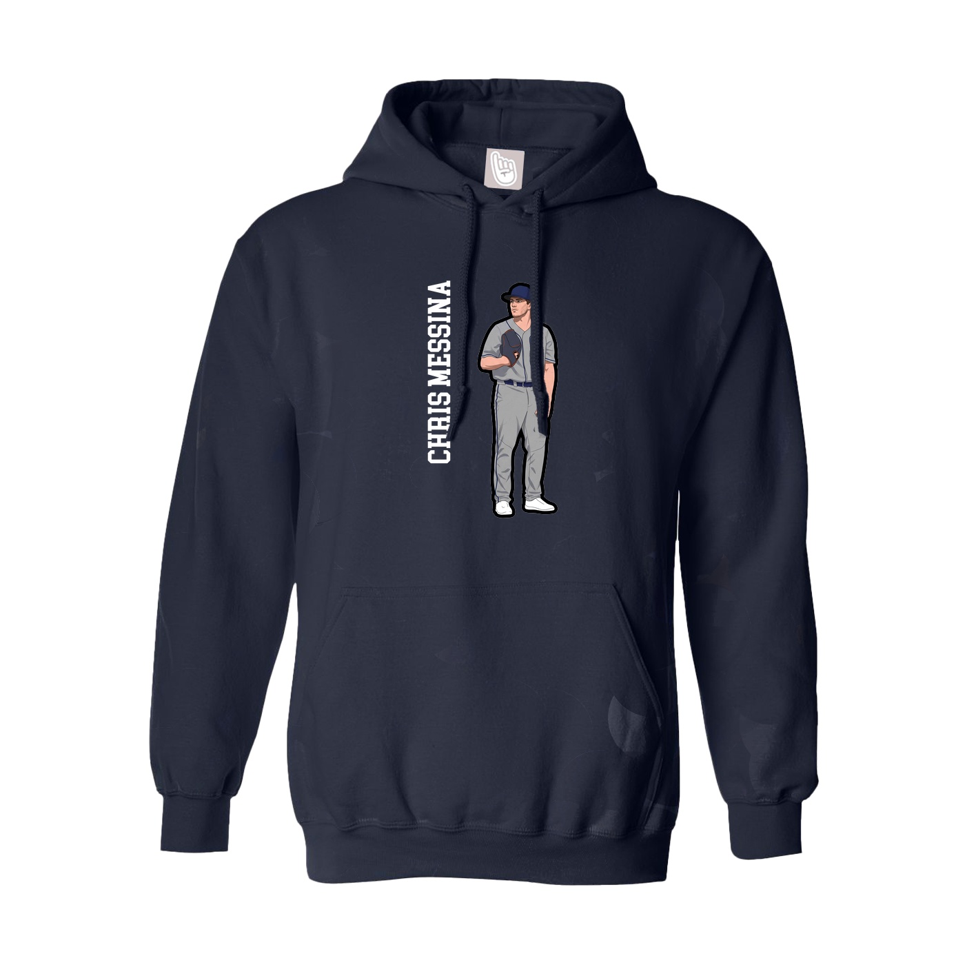 Hoodie — Name Vertical in Navy