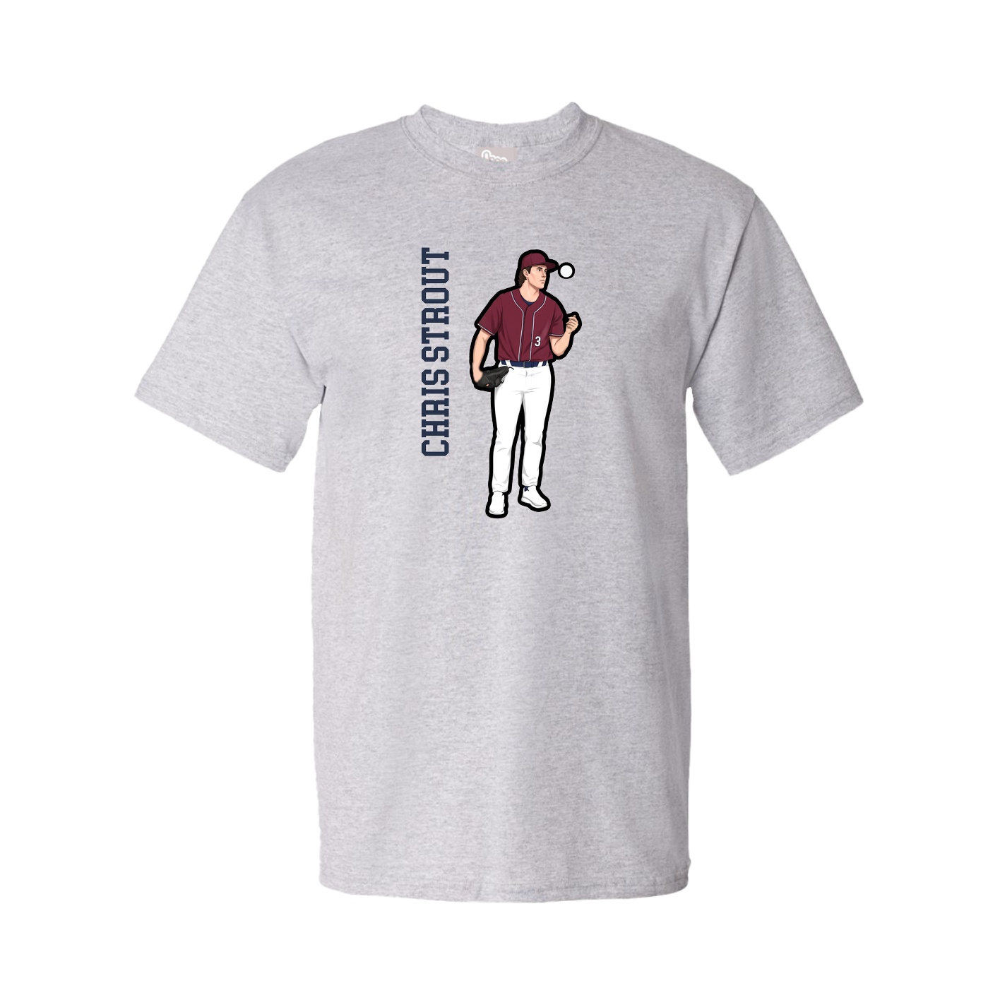 Tee — Name Vertical in Grey