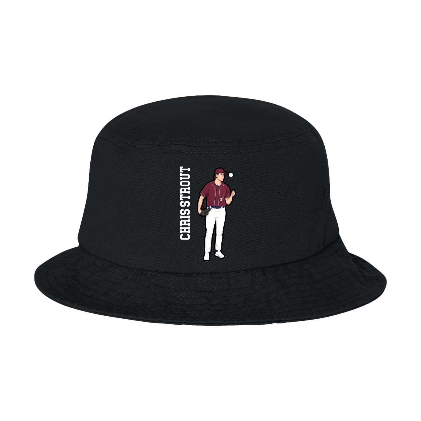 Bucket Cap — Name Vertical in Black
