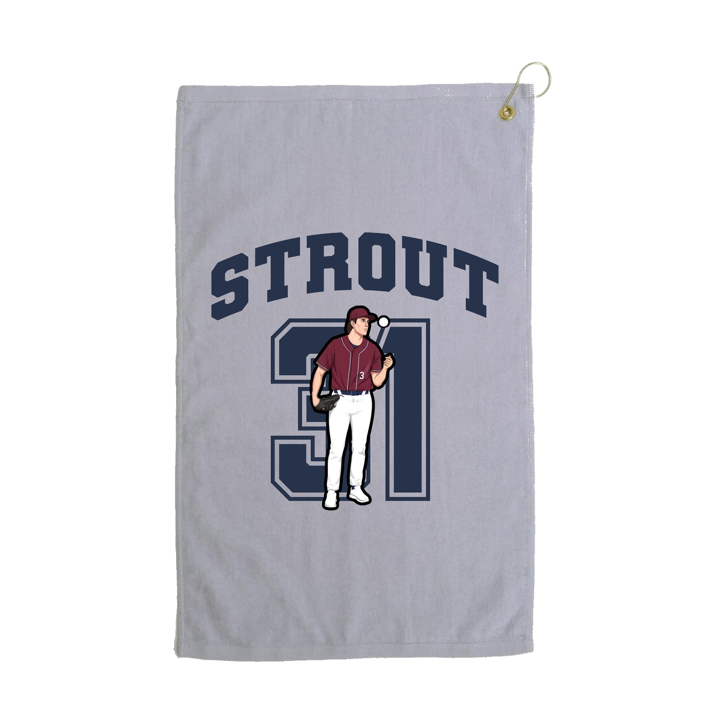Golf Towel — Number in Grey