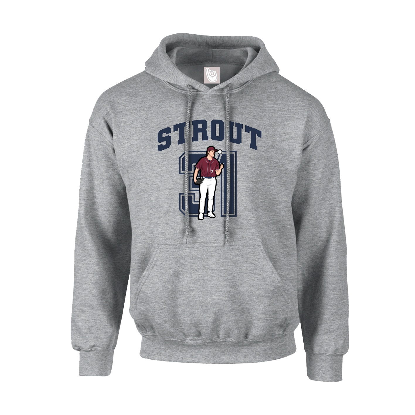 Hoodie — Number in Grey