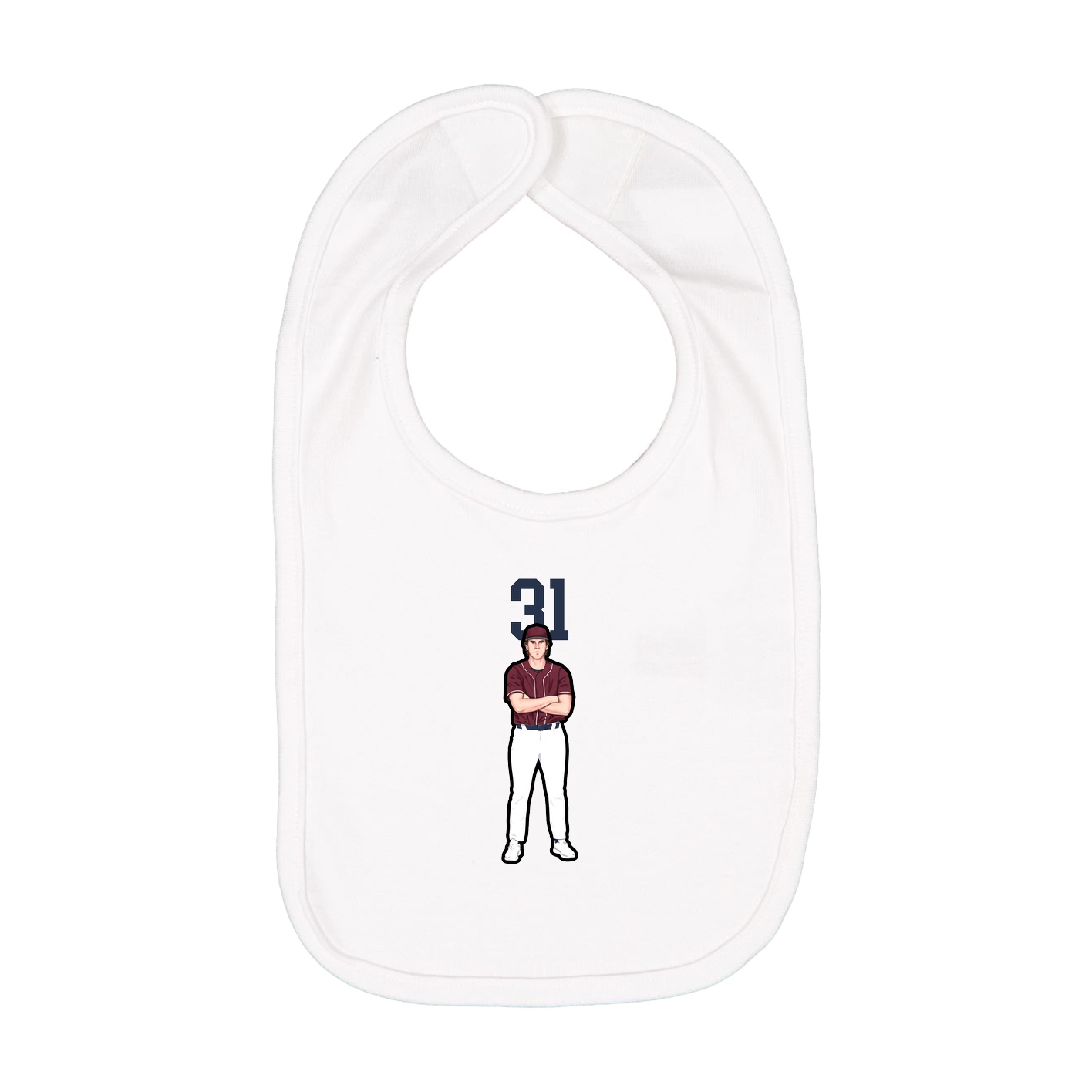 Infant Bib — Number Top in White