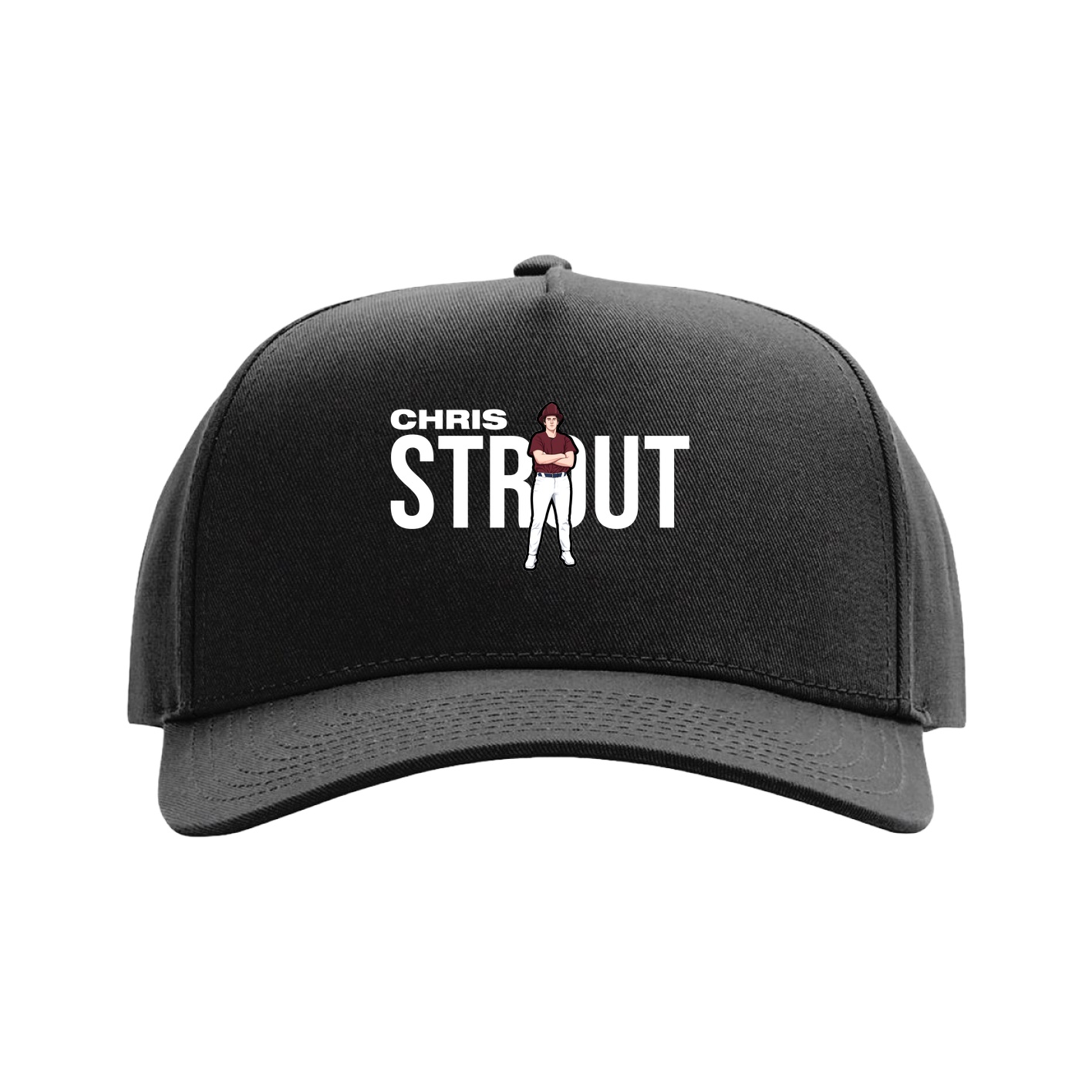 Full Fabric Five-Panel Champ Cap — Player Name in Black