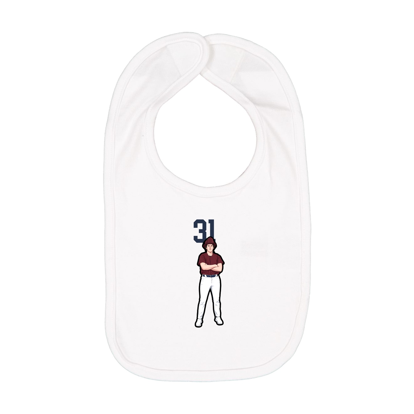 Infant Bib — Number Top in White